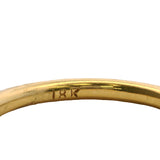 Solid 18kt Yellow Gold Faceted Faceted 2mm Stackable Band Ring with Diamonds Size 4.5