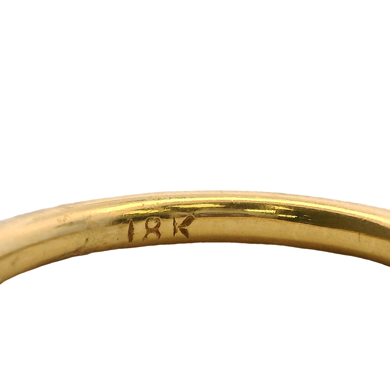 Solid 18kt Yellow Gold Faceted Faceted 2mm Stackable Band Ring with Diamonds Size 4.5