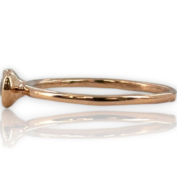 Bezel-Set Diamond Solitaire Wedding Engagement Ring 14kt Rose Gold stackable