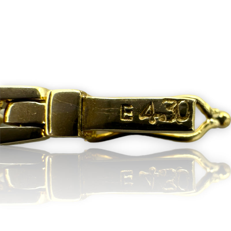 Kahn Bros Antique 1930-40s Lab Sapphire and Natural Diamond Alternating Link Bracelet in 18kt Yellow Gold