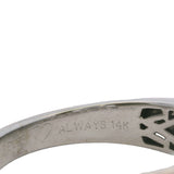 Vera Wang Love Solid 14kt Gold and Princess Cut Diamond Channel Set 7.2mm Band Ring With Side Sapphires