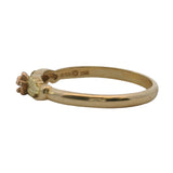 Flower Rose & Yellow Gold Band Stackable Ring 10k 417 Size 8