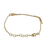 Solid 14kt Yellow Gold Thin Chain Bracelet/Ring Combo With Diamond Center Accent