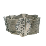 Vintage Turkish Solid 925 Sterling Silver Birds and Flowers Multi-Chain Bracelet 7.5"