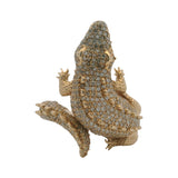 Vintage 14kt Yellow Gold and Pave 1.3ctw Natural Diamond Alligator 3D Statement Ring Size 6.75