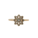 Pandora Solid 14kt Yellow Gold and Cubic Zirconia Lace Botanique Ring Size 7.5