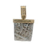 Vintage Antique 925 Sterling Silver and 14kt Yellow Gold Atocha Shipwreck Coin Fragment Pendant