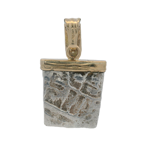 Vintage Antique 925 Sterling Silver and 14kt Yellow Gold Atocha Shipwreck Coin Fragment Pendant
