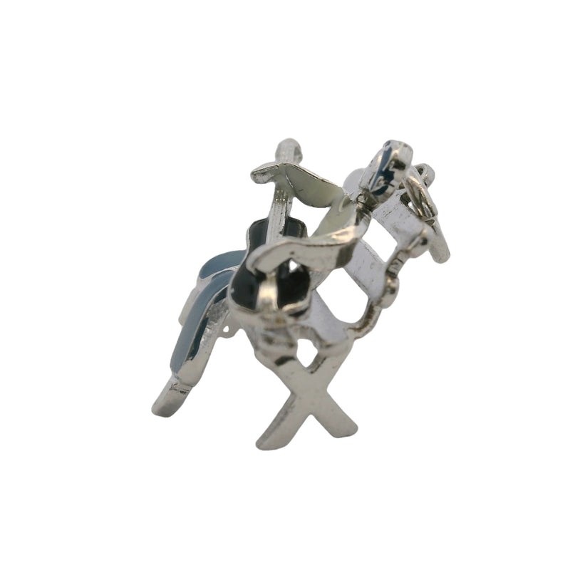 Vintage 925 Sterling Silver and Colored Enamel Guitar Player Musician Charm