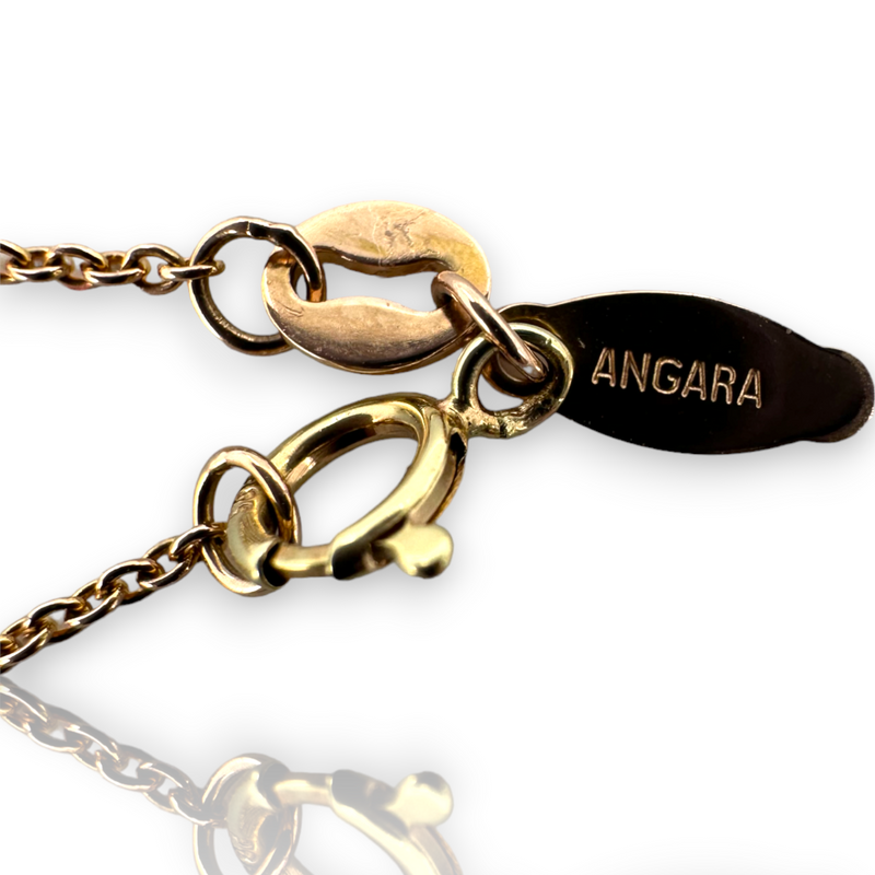 Angara Diamond and Sapphire Evil Eye Necklace 14KT 585 Rose Gold