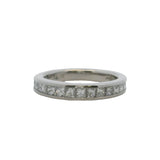 Solid Platinum and Princess Cut Diamond Channel Set 3.3mm Wedding Stackable Band Ring Size 6.5