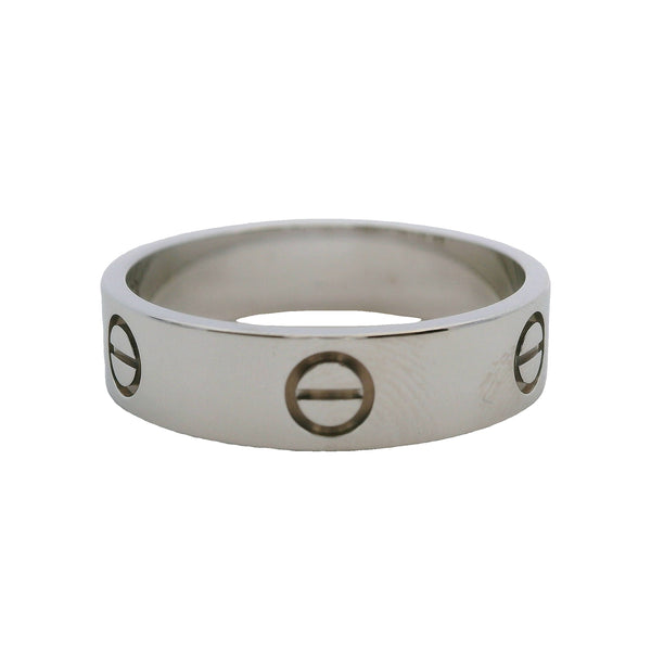 Cartier Solid 18kt White Gold Classic 5.5mm Love Ring Size 10.5 63