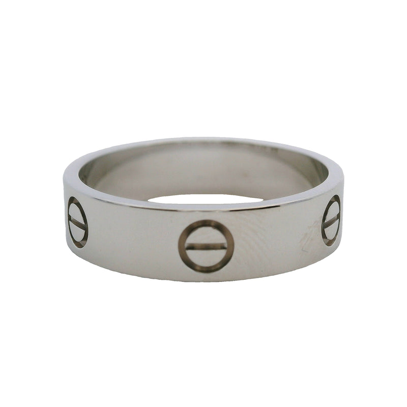Cartier Solid 18kt White Gold Classic 5.5mm Love Ring Size 10.5 63