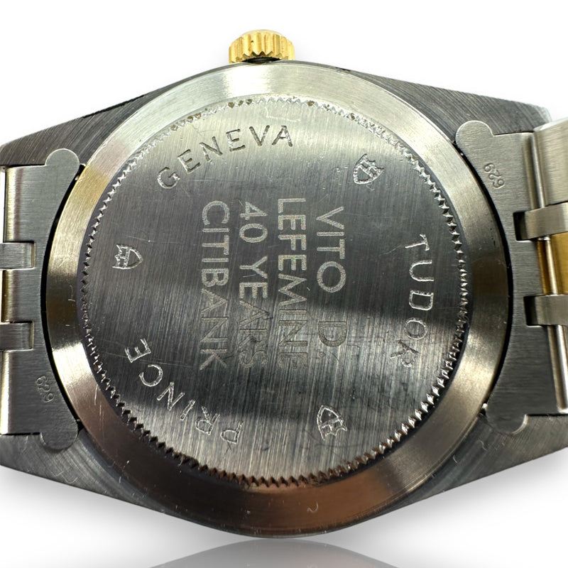 Tudor Prince Oysterdate 74033 1997 Two Tone 34mm Inscribed Watch