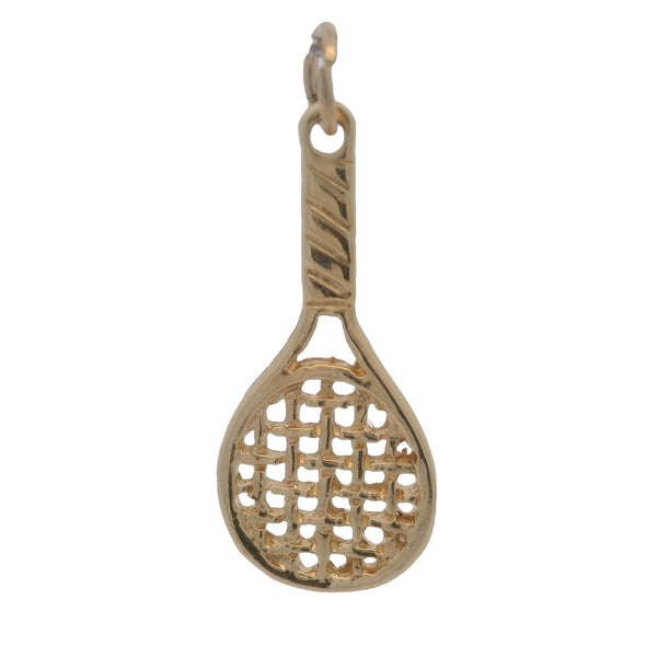 Vintage 14kt Yellow Gold Women Tennis Racquet Drop/Dangle Charm/Pendant