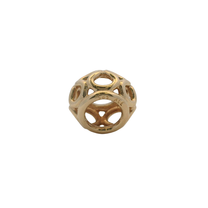 Charm espaciador entrelazado de oro amarillo macizo de 14 kt de Pandora retirado