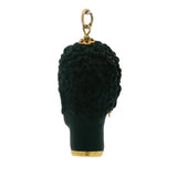 Vintage Italian Solid 18kt and Ebony Wood Blackamoor Head Charm Pendant