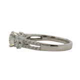 EFFY Solid 14kt White Gold 0.77ct Diamond Engagement Ring with Leaf Detail Size 7