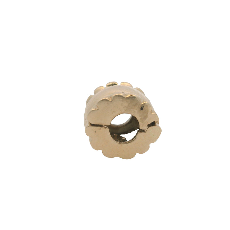 Pandora Retired Solid 14kt Yellow Gold Beveled Spacer Clip Charm