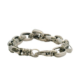 Jai by John Hardy 924 Sterling Silver Forget Me Not Wide Link Chain Bracelet 8.5"
