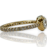 PANDORA Square Sparkle Halo Ring 14kt Solid Yellow Gold and Cubic Zirconia CZ Radiant Cut Solitaire with Accent CZ Stones Size 7