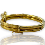 LaLaounis Hercules Knot Hinged Bangle Bracelet In 18K Yellow Gold Made in Greece