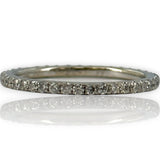 Thin 0.49ctw Diamond Eternity Ring Size 5.5 18kt White Gold Stackable