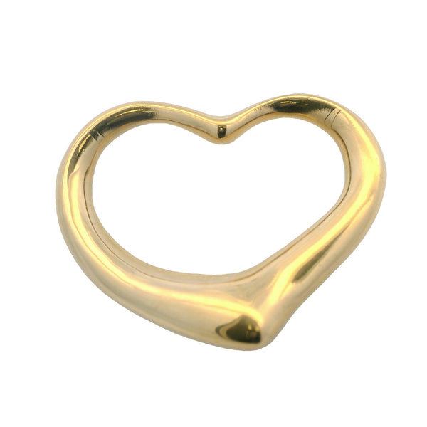 Tiffany & Co Peretti Open Heart XL 18k 750 Spain Yellow Gold Charm Pendant