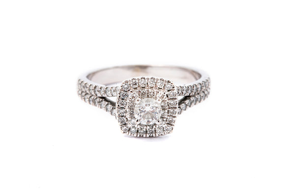 Zales Celebration Diamond Engagement Ring 14k 585 White Gold 0.65ctw Size 7.5