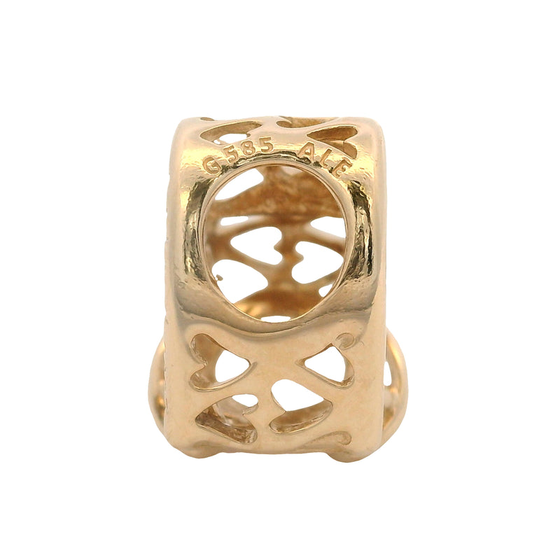 Pandora Retired Solid 14kt Yellow Gold "Love You Mom" Infinity Heart Spacer Charm