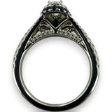 Vera Wang Love Collection 14kt White Gold Double Halo Diamond and Sapphire Pave Engagement Ring Size 6.5