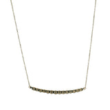 Solid 18kt Yellow Gold and Cabochon Jade Graduated Curve Pendant 18" Necklace
