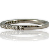 EMA Solid 18kt White Gold and Diamond Half Eternity Wedding Band Stackable Accent Ring