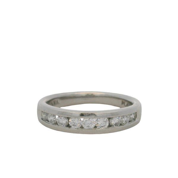 Diana Solid Platinum and 0.54ctw Diamond Half-Eternity Wedding Stackable Band Size 6