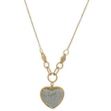 EFFY D'Oro Solid 14kt Yellow Gold and Pavé Diamond Cluster 0.75ctw Heart Pendant Necklace 21.5"