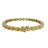 Vintage Solid 18kt Yellow Gold and Yellow Sapphire Mixed Cut Hinged Bangle 7" Bracelet