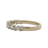 Solid 14k White Gold Sparkling Leaf Pattern Pear and Round Diamond Wedding Band Ring Size 5