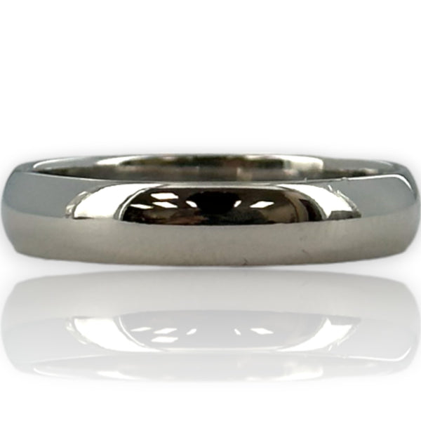 Domed Platinum Engagement Wedding Ring Stackable 4mm Band Size 8 Solid 950