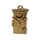 Vintage Solid 14kt Yellow Gold Outhouse Building Dangle Charm