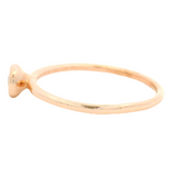 Bezel-Set Diamond Solitaire Wedding Engagement Ring 14kt Rose Gold Stackable (b)