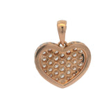 Solid 18kt Rose Gold and Diamond Cluster Pave Heart Dangle Charm