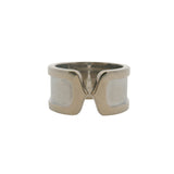 Vintage c.2000 Cartier 18kt White Gold C de Cartier Double C Ring Band Size 5