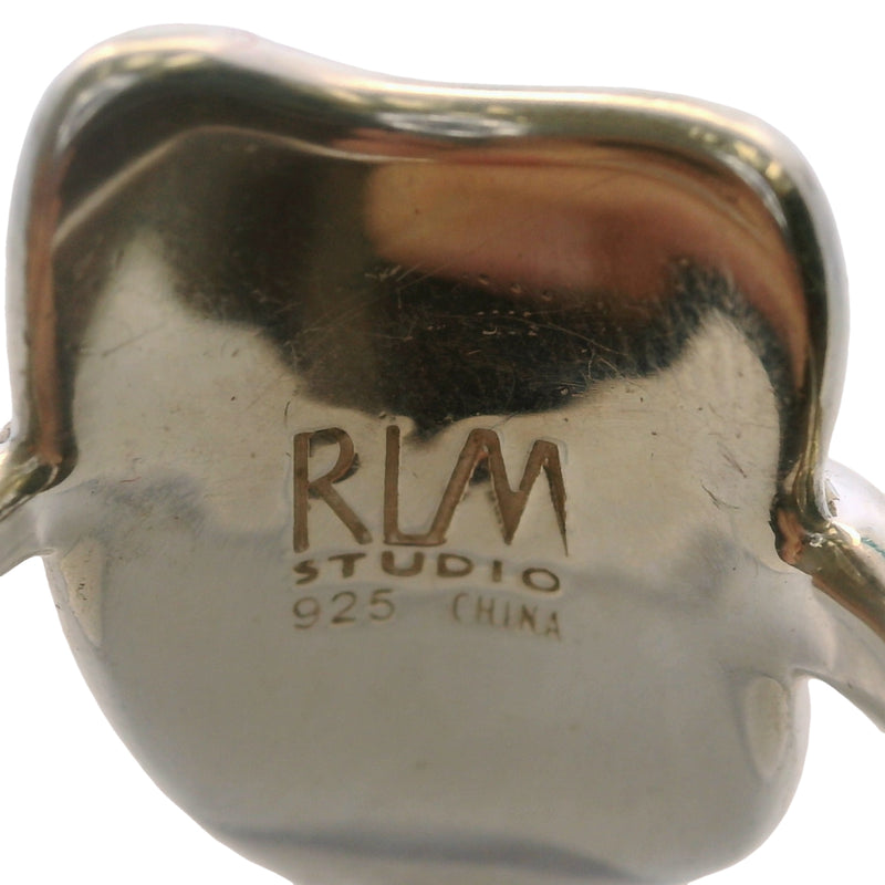 Robert Lee Morris Studio 925 Sterling Silver and Red Jasper Inlay Modernist Ring Size 9.5