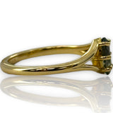 Marquise Green Tourmaline Dainty Solitaire Fashion Ring 18kt Yellow Gold