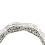 Solid 14kt White Gold Diamond and Blue Topaz Twist Eternity Band Ring Size 6
