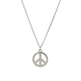 Retired Authentic Tiffany & Co Solid 925 Sterling Silver Mini Peace Sign 16.5" Necklace