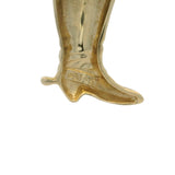 Solid 14kt 585 Yellow Gold Decorated Cowboy Boot Charm Pendant