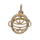 Vintage Solid 14kt Yellow Gold Baseball Catcher's Mask Helmet Dangle Charm