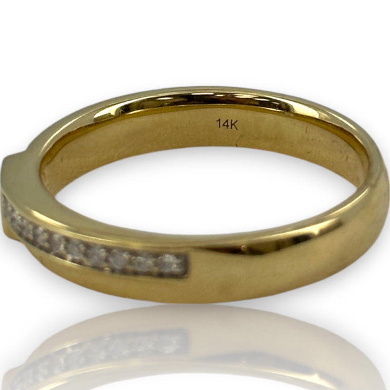 ZAC Zac Posen for Blue Nile Solid 14kt Yellow Gold Bezel Set Princess Cut Diamond Ring With Diamond Accent Band Size 10