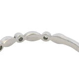 Solid 18kt White Gold and Diamond Scalloped Milgrain Alternating Shapes Ring Band Size 5.75